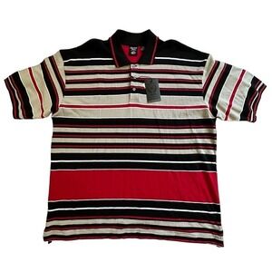 Nwt Knockout Jeans Red Striped Polo Shirt 3XL
